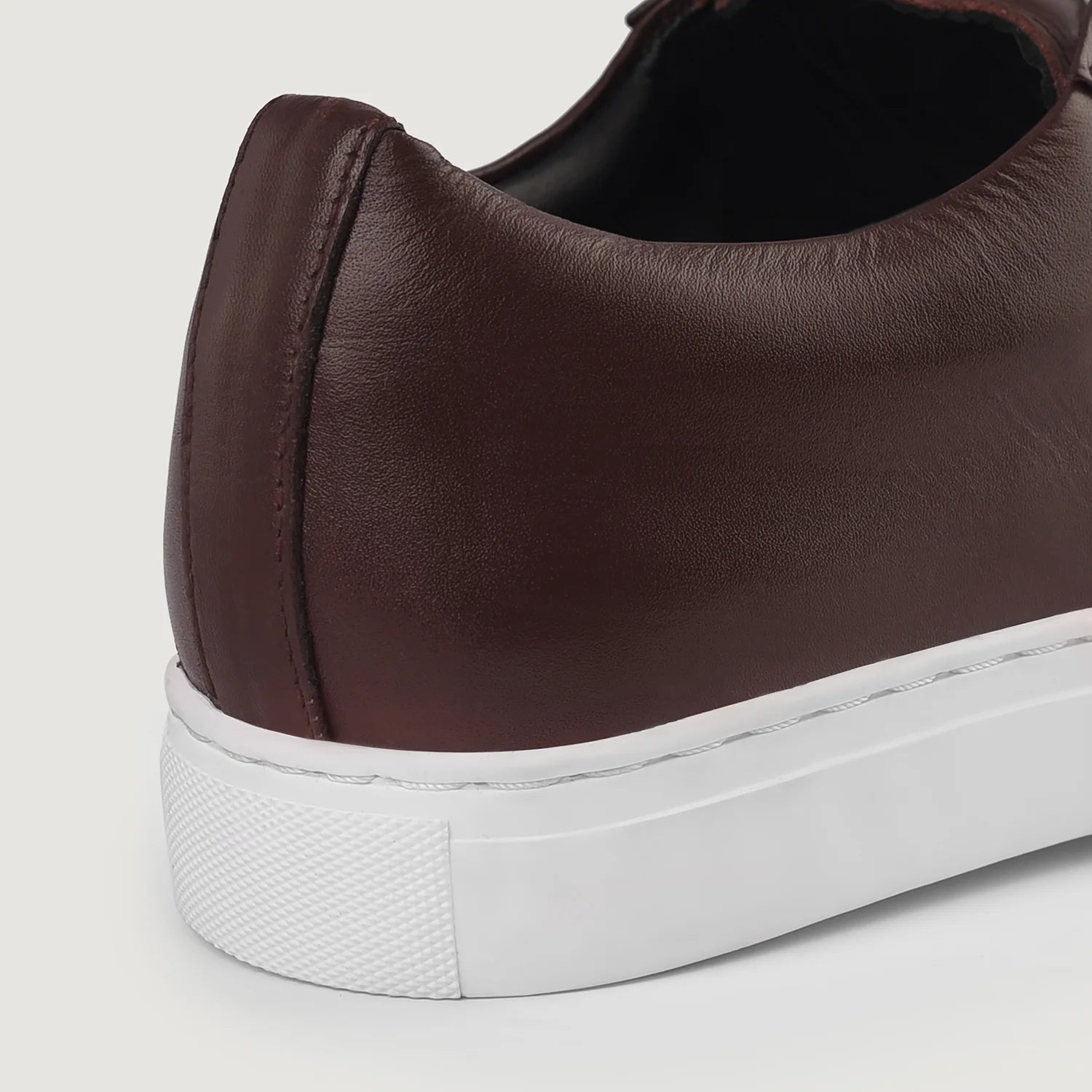 Murphy Low Top Maroon Leather Sneakers by Dash Racegear - men Leather Shoes view 9