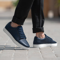 Murphy Low Top Midnight Blue Leather Sneakers by Dash Racegear - men Leather Shoes view 2