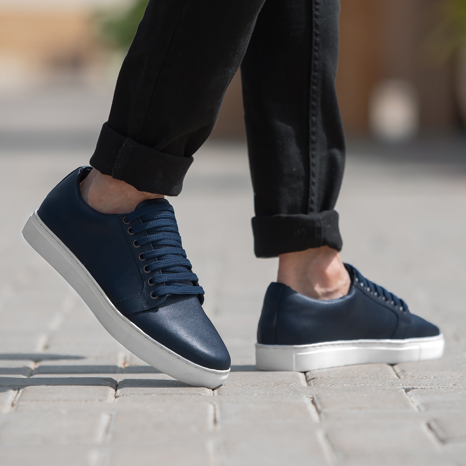 Murphy Low Top Midnight Blue Leather Sneakers by Dash Racegear - men Leather Shoes view 2
