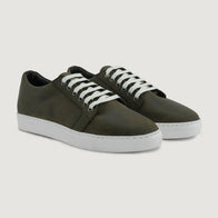 Murphy Low Top Olive Pullup Leather Sneakers by Dash Racegear - men Leather Shoes view 1