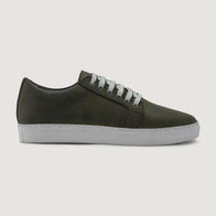 Murphy Low Top Olive Pullup Leather Sneakers by Dash Racegear - men Leather Shoes view 2