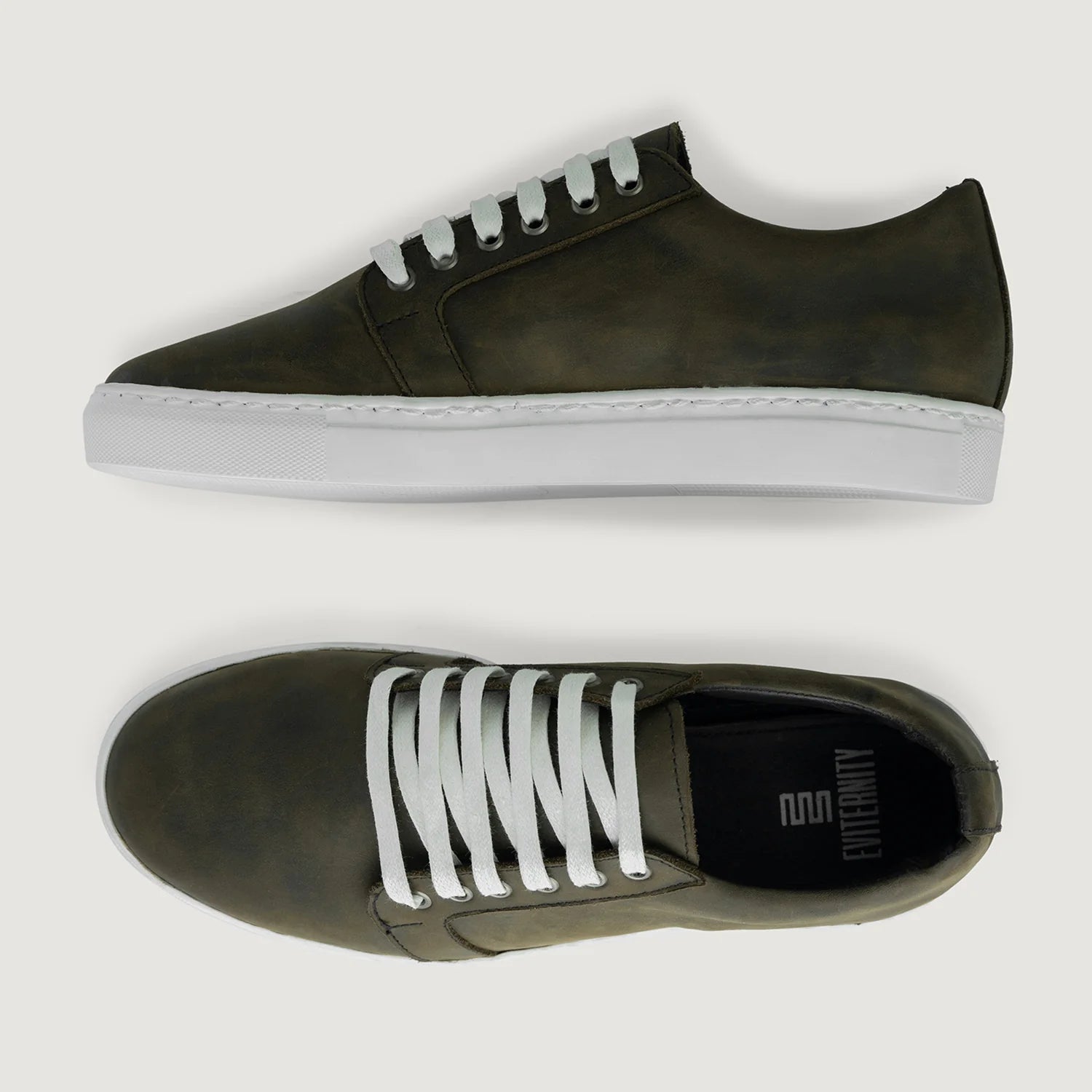 Murphy Low Top Olive Pullup Leather Sneakers by Dash Racegear - men Leather Shoes view 4