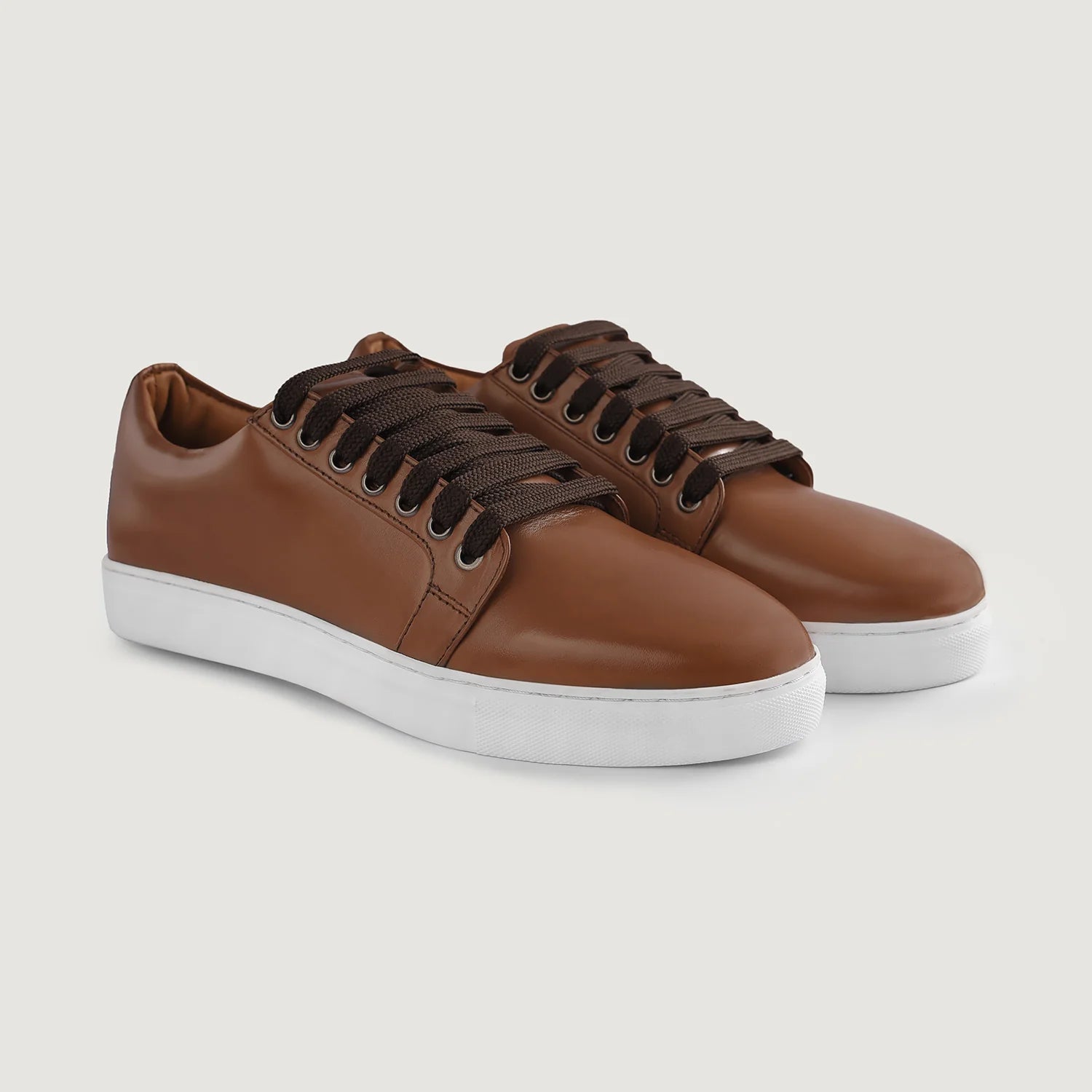 Murphy Low Top Tan Leather Sneakers by Dash Racegear - men Leather Shoes view 5