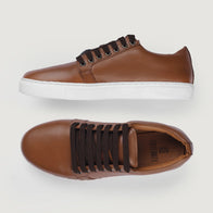 Murphy Low Top Tan Leather Sneakers by Dash Racegear - men Leather Shoes view 7