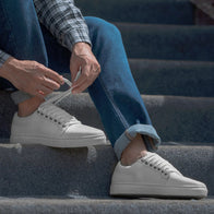 Murphy Low Top White Leather Sneakers by Dash Racegear - men Leather Shoes view 4