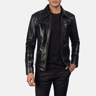 Mystical Black Leather Jacket by Dash Racegear - men Jacket view 1
