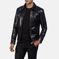 Mystical Black Leather Jacket by Dash Racegear - men Jacket view 2