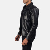 Mystical Black Leather Jacket by Dash Racegear - men Jacket view 3