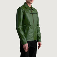 Mystical Green Leather Jacket by Dash Racegear - men Jacket view 2