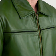 Mystical Green Leather Jacket by Dash Racegear - men Jacket view 5