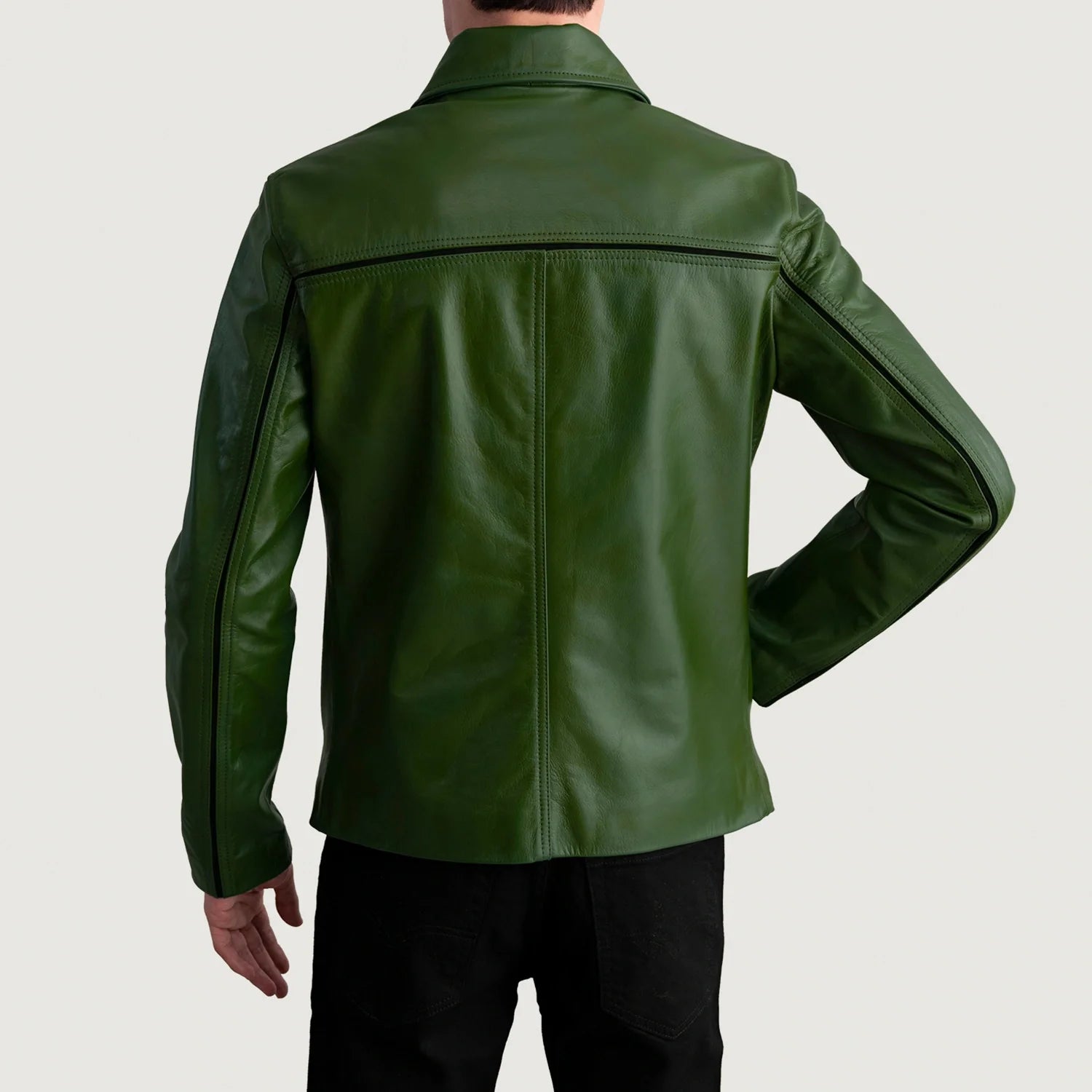 Mystical Green Leather Jacket by Dash Racegear - men Jacket view 6