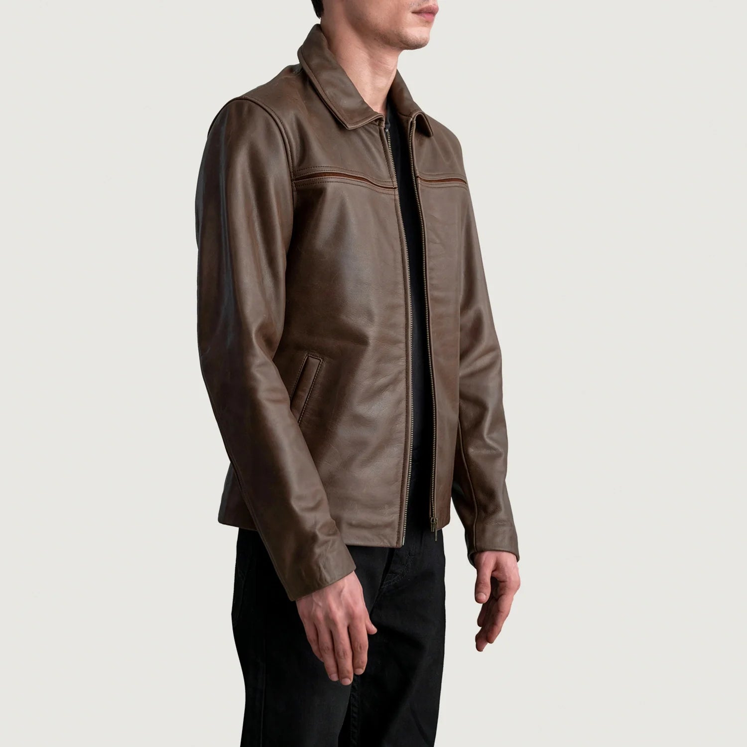 Mystical Pullup Brown Leather Jacket by Dash Racegear - men Jacket view 2