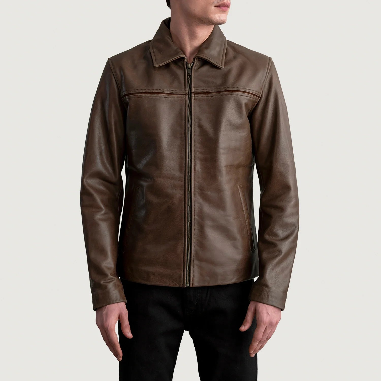 Mystical Pullup Brown Leather Jacket by Dash Racegear - men Jacket view 3