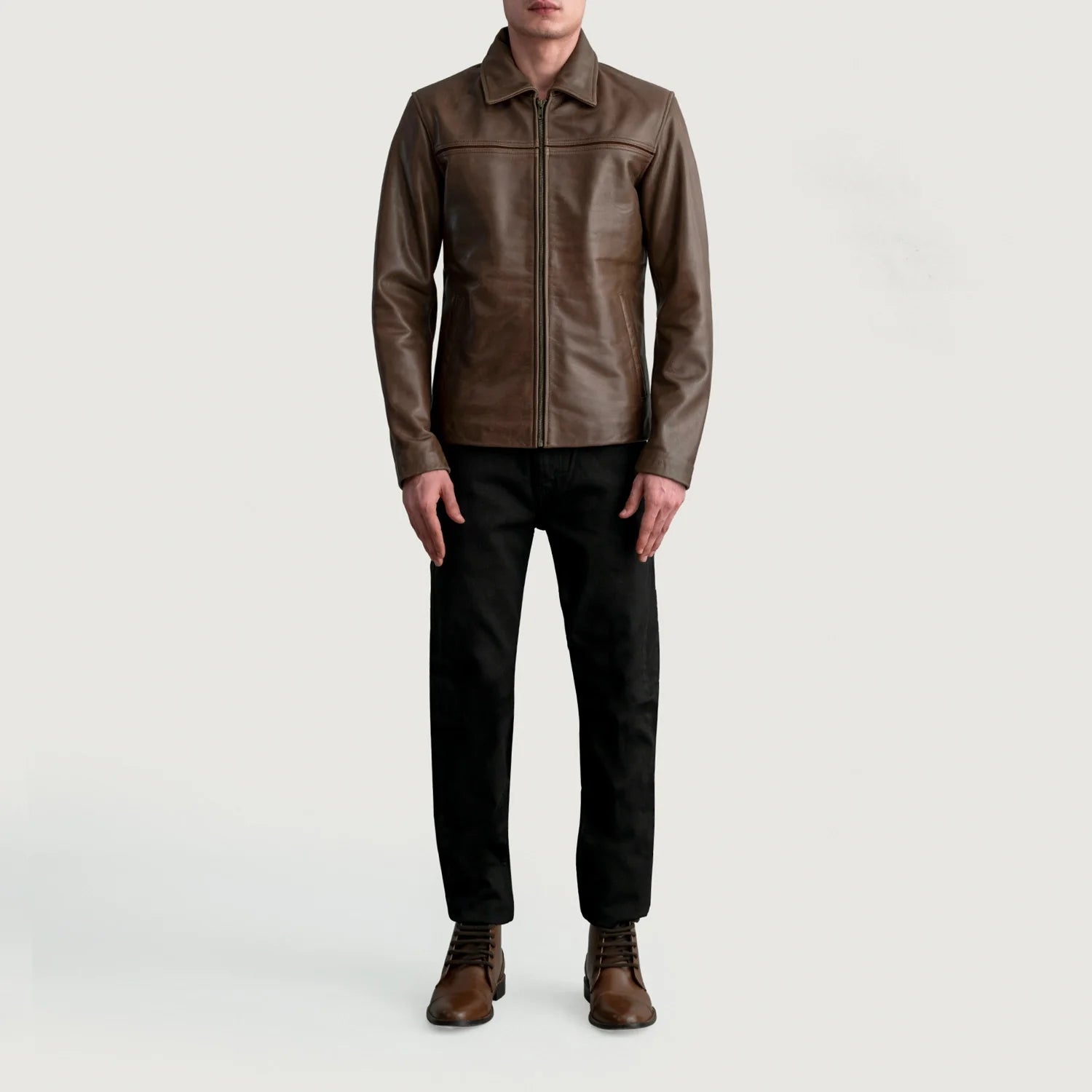 Mystical Pullup Brown Leather Jacket by Dash Racegear - men Jacket view 4
