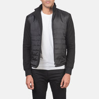 Nashville Quilted Black Windbreaker Jacket by Dash Racegear - men Jacket view 1