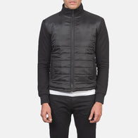 Nashville Quilted Black Windbreaker Jacket by Dash Racegear - men Jacket view 4