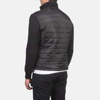 Nashville Quilted Black Windbreaker Jacket by Dash Racegear - men Jacket view 5