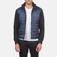 Nashville Quilted Blue Windbreaker Jacket by Dash Racegear - men Jacket view 1