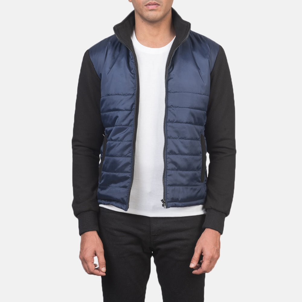 Nashville Quilted Blue Windbreaker Jacket by Dash Racegear - men Jacket view 1