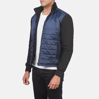 Nashville Quilted Blue Windbreaker Jacket by Dash Racegear - men Jacket view 2