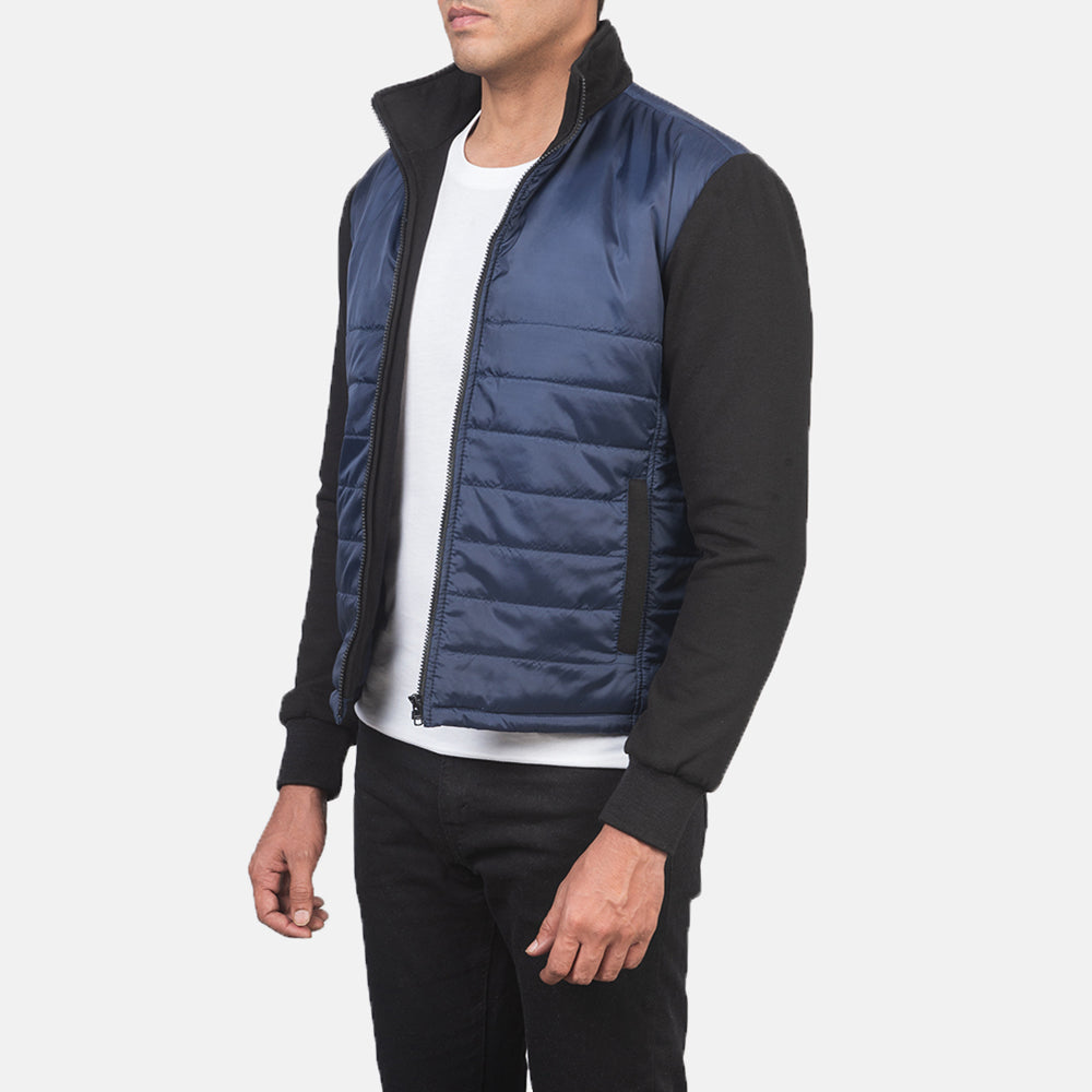 Nashville Quilted Blue Windbreaker Jacket by Dash Racegear - men Jacket view 2