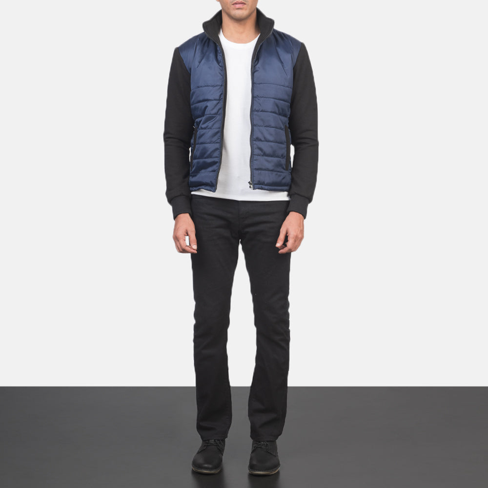 Nashville Quilted Blue Windbreaker Jacket by Dash Racegear - men Jacket view 3