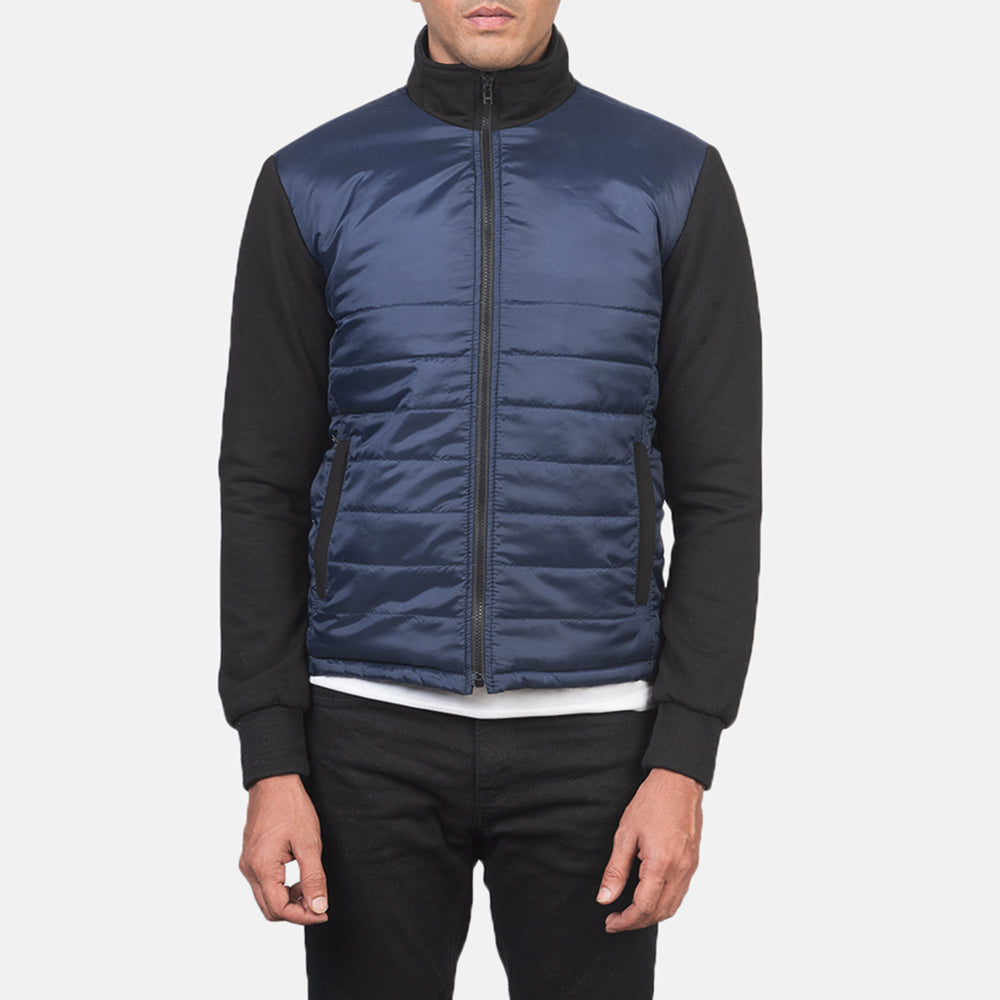 Nashville Quilted Blue Windbreaker Jacket by Dash Racegear - men Jacket view 4