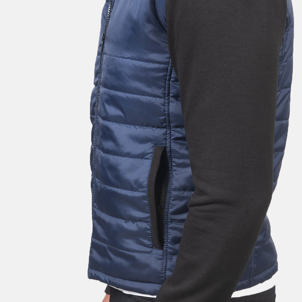 Nashville Quilted Blue Windbreaker Jacket by Dash Racegear - men Jacket view 6