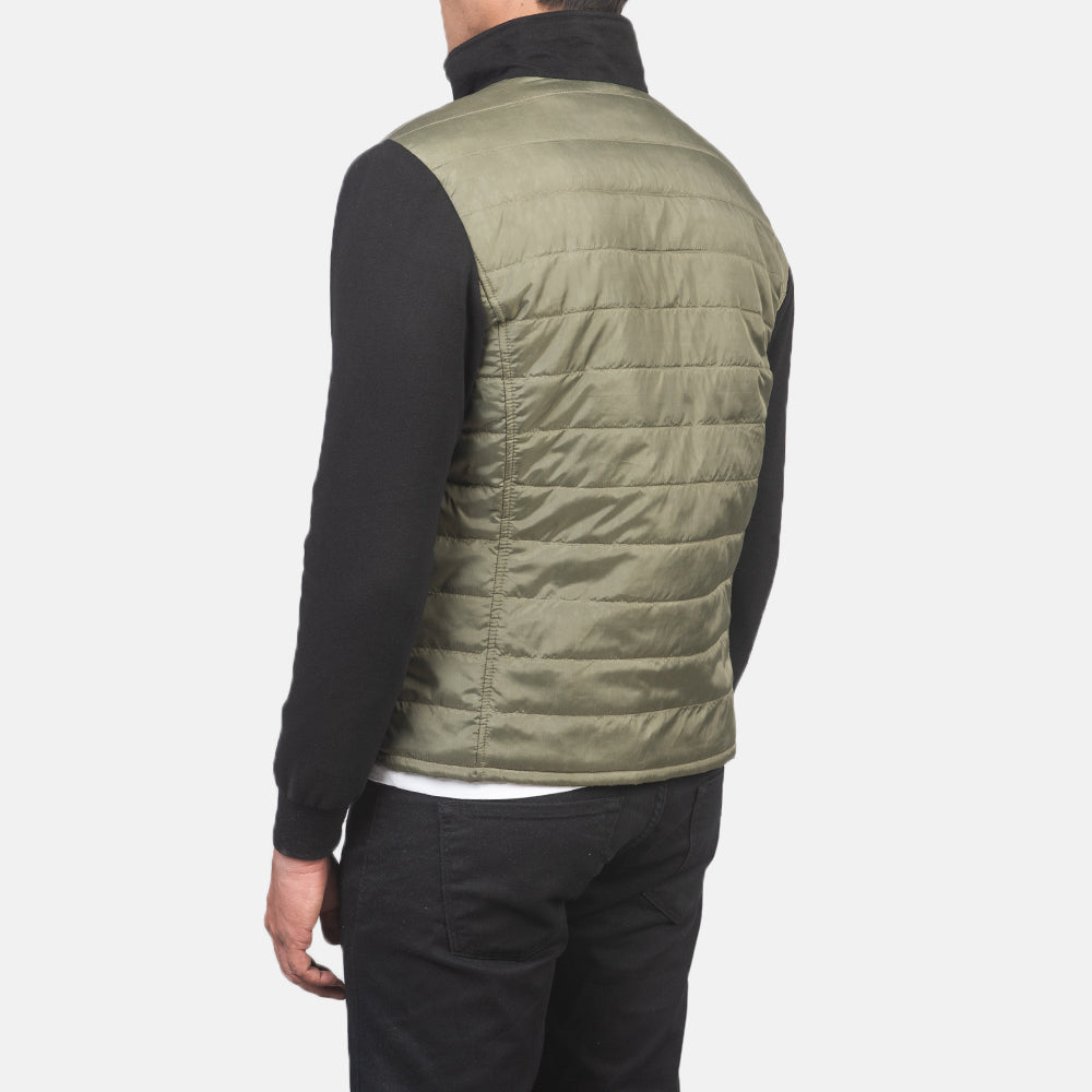 Nashville Quilted Green Windbreaker Jacket by Dash Racegear - men Jacket view 5