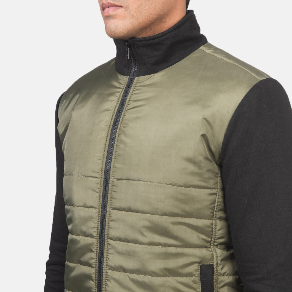 Nashville Quilted Green Windbreaker Jacket by Dash Racegear - men Jacket view 6