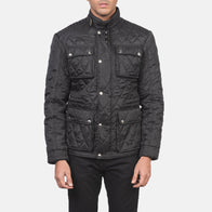 Nelson Quilted Black Windbreaker Jacket by Dash Racegear - men Jacket view 4
