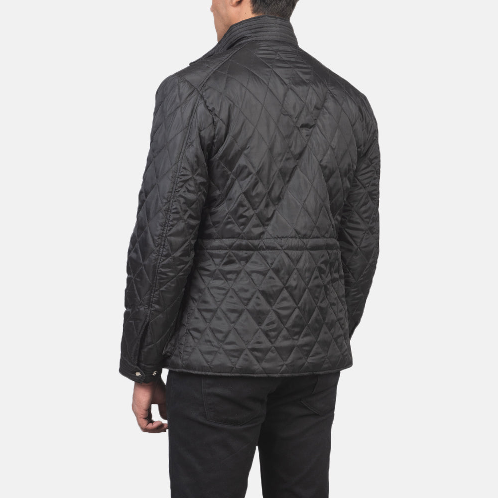 Nelson Quilted Black Windbreaker Jacket by Dash Racegear - men Jacket view 5