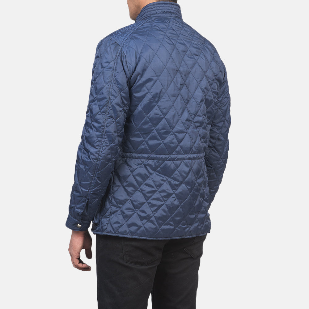 Nelson Quilted Blue Windbreaker Jacket by Dash Racegear - men Jacket view 6