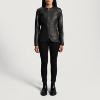 Nexi Quilted Black Leather Jacket by Dash Racegear - women Jacket view 3