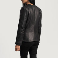 Nexi Quilted Black Leather Jacket by Dash Racegear - women Jacket view 5