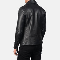 Noah Black Leather Biker Jacket by Dash Racegear - men Jacket view 6