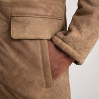 Nolan Distressed Brown Leather Duffle Coat by Dash Racegear - men Jacket view 6