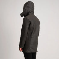 Nolan Tumbled Brown Leather Duffle Coat by Dash Racegear - men Jacket view 5