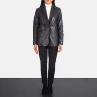 Norma Brown Leather Blazer by Dash Racegear - women Jacket view 4