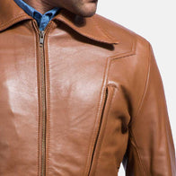 Old School Brown Leather Jacket by Dash Racegear - men Jacket view 5