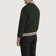 Pascal Green Suede Varsity Jacket by Dash Racegear - men Jacket view 5