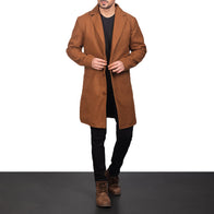 Petrillo Khaki Wool Single Breasted Coat by Dash Racegear - men Jacket view 2