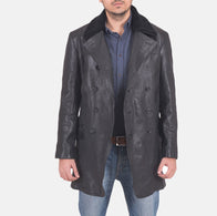 Pierce Shearling Black Leather Jacket by Dash Racegear - men Jacket view 1