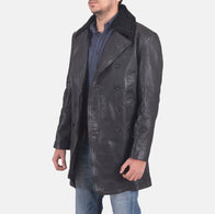 Pierce Shearling Black Leather Jacket by Dash Racegear - men Jacket view 2