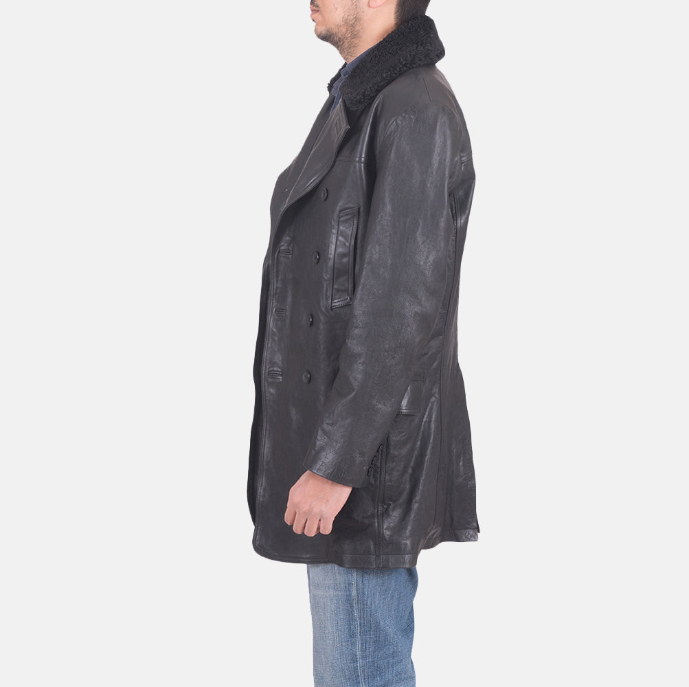 Pierce Shearling Black Leather Jacket by Dash Racegear - men Jacket view 4