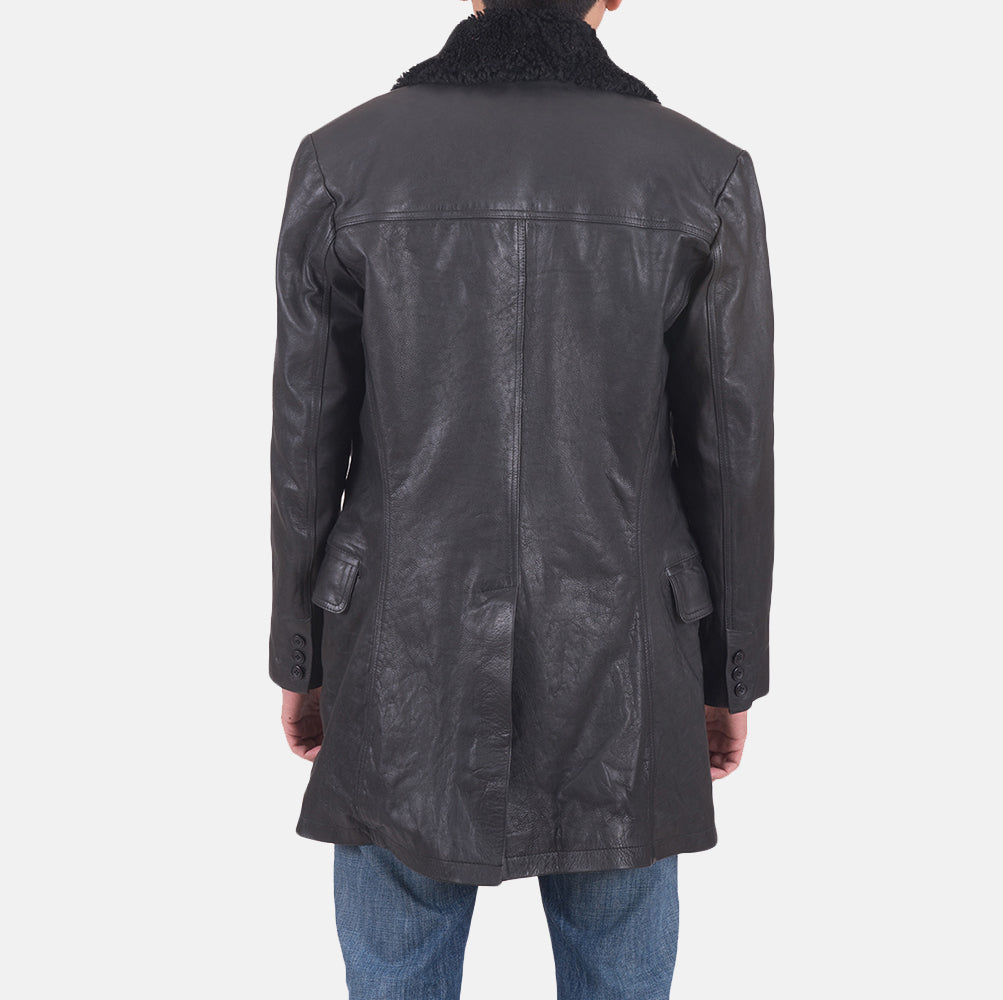 Pierce Shearling Black Leather Jacket by Dash Racegear - men Jacket view 5