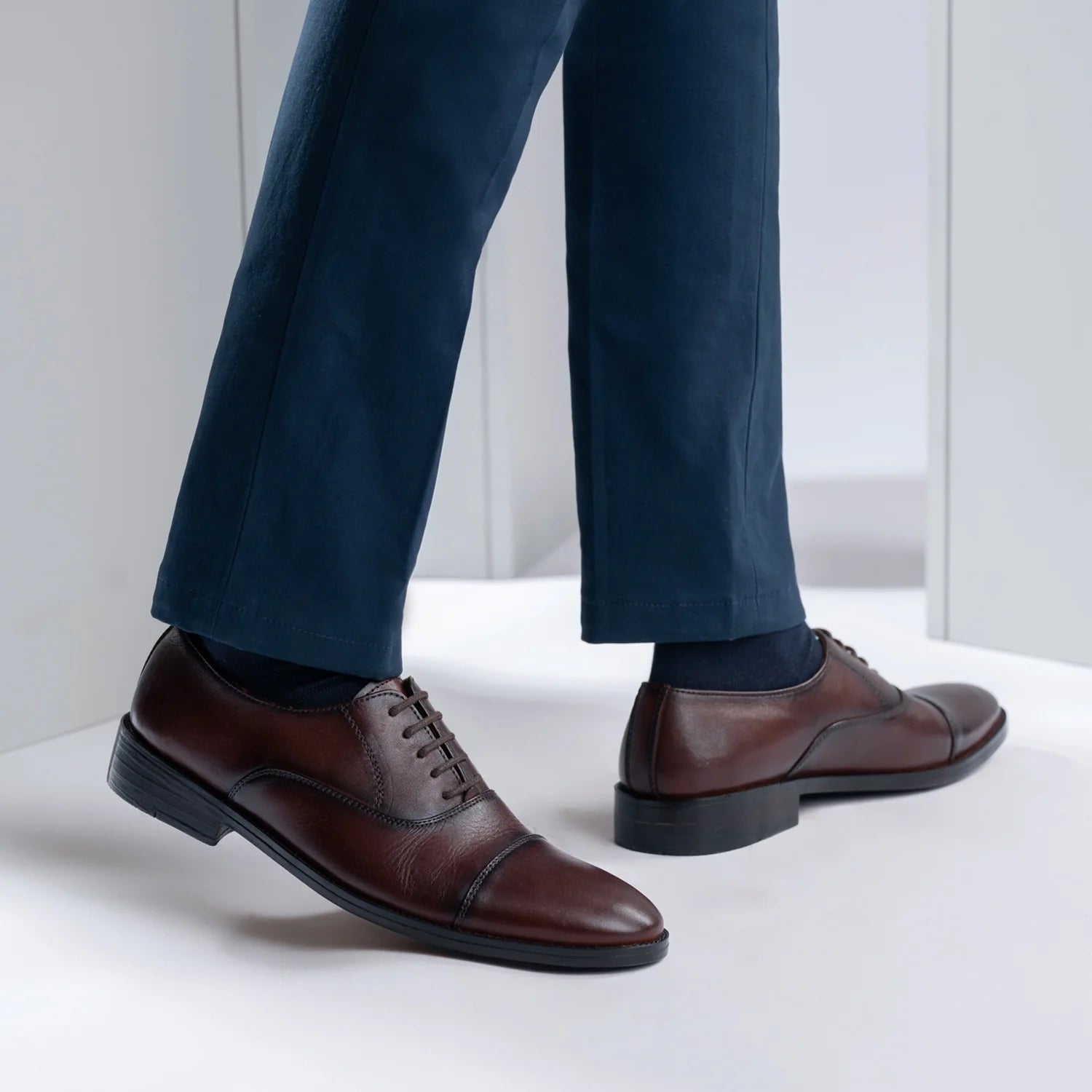 Professor Oxford Burnished Brown Leather Shoes by Dash Racegear - men Leather Shoes view 10