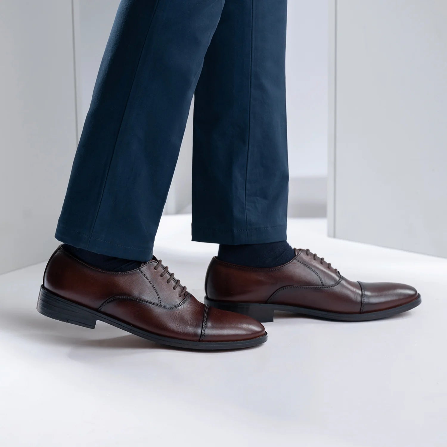 Professor Oxford Burnished Brown Leather Shoes by Dash Racegear - men Leather Shoes view 9