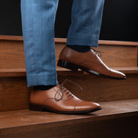 Professor Oxford Tan Leather Shoes by Dash Racegear - men Leather Shoes view 10