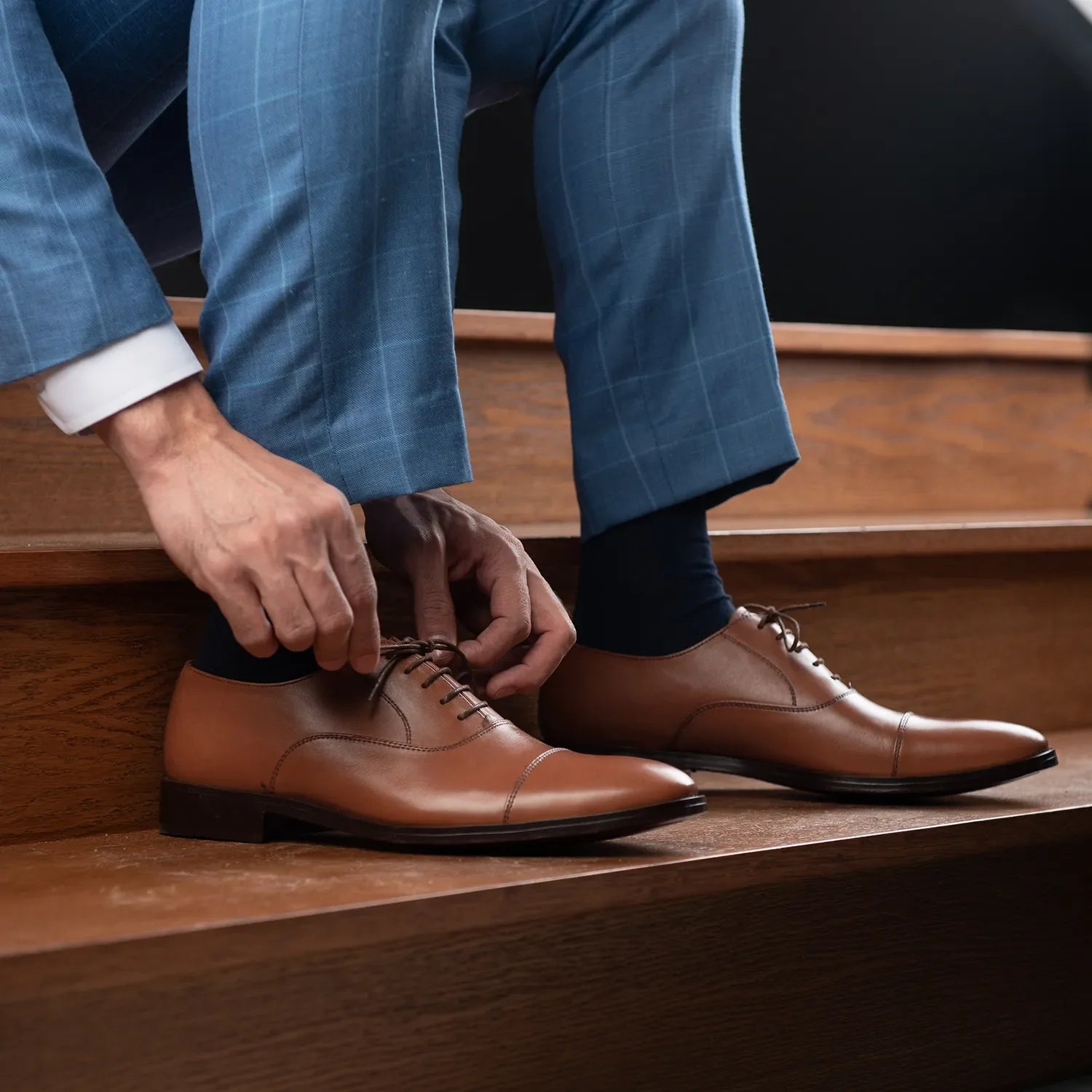 Professor Oxford Tan Leather Shoes by Dash Racegear - men Leather Shoes view 4